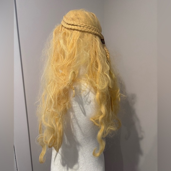 Long Blonde Braided Halloween Wig – Costume Hairpiece - Picture 3 of 5